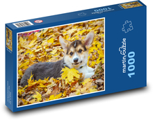 Hund - Corgi in Herbstblättern Puzzle 1000 Teile - 60 x 46 cm