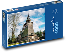 Dřevěný kostel Puzzle 1000 dílků - 60 x 46 cm