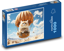 Mačka v lietajúcom balóne Puzzle 1000 dielikov - 60 x 46 cm 