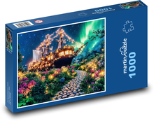 Plachetnice - polární záře Puzzle 1000 - 60x46 cm