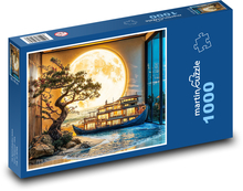 Loď a svietiaci mesiac Puzzle 1000 dielikov - 60 x 46 cm 