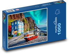 Model lodi s polární září Puzzle 1000 - 60x46 cm