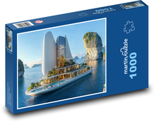 Luxusná jachta v mori Puzzle 1000 dielikov - 60 x 46 cm 