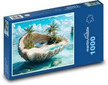 Tropický ostrov - oceán Puzzle 1000 dílků - 60 x 46 cm