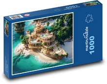 Luxusná jachta na pláži Puzzle 1000 dielikov - 60 x 46 cm