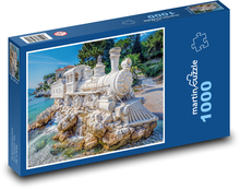 Lokomotiva - vlak na skále Puzzle 1000 dílků - 60 x 46 cm