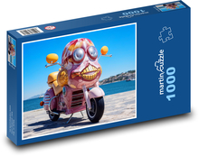 Ružový motocykel na pláži Puzzle 1000 dielikov - 60 x 46 cm 