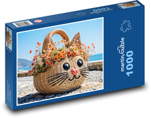 Weidenkorb - Katze Puzzle 1000 Teile - 60 x 46 cm
