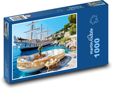 Loď - gauč Puzzle 1000 dielikov - 60 x 46 cm 