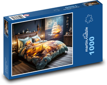 Posteľ - lode Puzzle 1000 dielikov - 60 x 46 cm