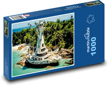 Maják - loď, more Puzzle 1000 dielikov - 60 x 46 cm 