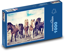 Konie islandzkie Puzzle 1000 elementów - 60x46 cm