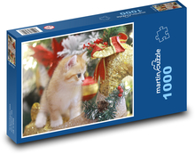 Katze - Weihnachtsfoto Puzzle 1000 Teile - 60 x 46 cm