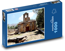 Byzantská kaplnka - Kostol, Grécko Puzzle 1000 dielikov - 60 x 46 cm 