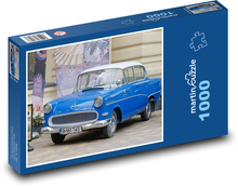 Zabytkowy niebieski samochód Puzzle 1000 elementów - 60x46 cm