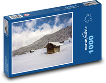 Sneh - drevený prístrešok Puzzle 1000 dielikov - 60 x 46 cm 