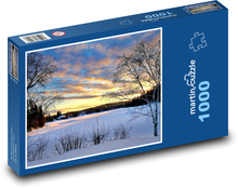 Krajobraz - zachód słońca Puzzle 1000 elementów - 60x46 cm