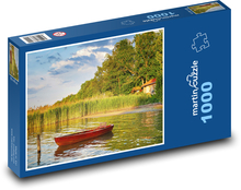 Jezero - loď Puzzle 1000 - 60x46 cm
