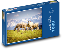 Łąka - stado owiec Puzzle 1000 elementów - 60x46 cm