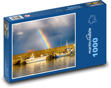 Dúha - loď, prístav Puzzle 1000 dielikov - 60 x 46 cm