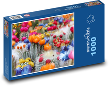 Cactus with flowers. Puzzle 1000 pieces - 60 x 46 cm 