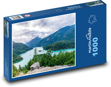 Górskie jezioro Puzzle 1000 elementów - 60x46 cm