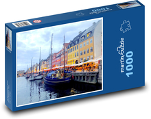 Romantický podvečer v Dánské Kodani Puzzle 1000 dílků - 60 x 46 cm