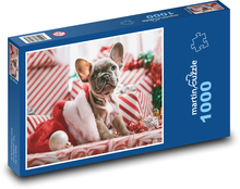 Pes vo vianočnom klobúku Puzzle 1000 dielikov - 60 x 46 cm 