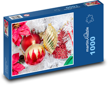 Kolorowe ozdoby choinkowe Puzzle 1000 elementów - 60x46 cm