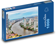 Rzeka Bangkok i wieżowce Puzzle 1000 elementów - 60x46 cm