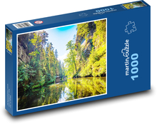 Rieka v lesnej tiesňave Puzzle 1000 dielikov - 60 x 46 cm 