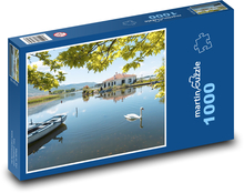Osamelá labuť na jazere Puzzle 1000 dielikov - 60 x 46 cm 