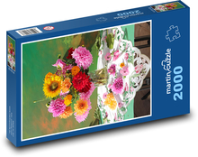 Kytica jesenných georgín Puzzle 2000 dielikov - 90 x 60 cm