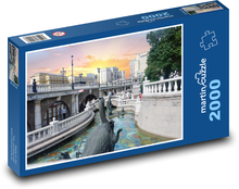 Západ slunce nad městem Puzzle 2000 - 90x60 cm