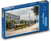 Gelbe Straßenbahn - Stadtverkehr Puzzle 2000 Teile - 90 x 60 cm