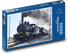 Parní lokomotiva - vlak, železnice Puzzle 2000 dílků - 90 x 60 cm