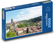 Fribourg - město, Švýcarsko Puzzle 2000 dílků - 90 x 60 cm