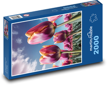 Lila Tulpen - Frühlingsblumen Puzzle 2000 Teile - 90 x 60 cm