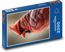 Roter Kardinal - ein schöner Vogel Puzzle 2000 Teile - 90 x 60 cm