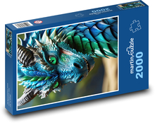 Barevný malovaný drak Puzzle 2000 dílků - 90 x 60 cm