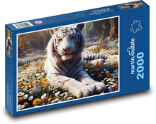 Divoký biely tiger Puzzle 2000 dielikov - 90 x 60 cm