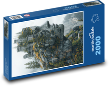 Hrad stojaci na skale v tvári Puzzle 2000 dielikov - 90 x 60 cm