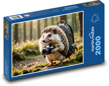Ježek v lese s kamerou Puzzle 2000 dielikov - 90 x 60 cm