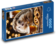 Hedgehog - pretzels and beer Puzzle 2000 pieces - 90 x 60 cm