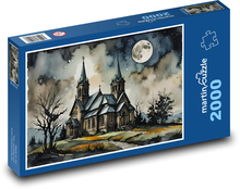 Kostol v noci Puzzle 2000 dielikov - 90 x 60 cm