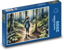 Dziecko na spacerze po lesie Puzzle 2000 elementów - 90x60 cm