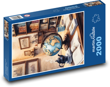 Glóbus v miestnosti Puzzle 2000 dielikov - 90 x 60 cm