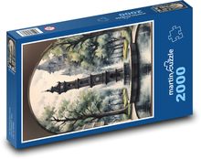 Zegar wieżowy Puzzle 2000 elementów - 90x60 cm
