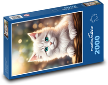 Mały biały kotek Puzzle 2000 elementów - 90x60 cm