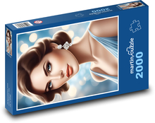 Portrét ženy s krásnymi vlasmi Puzzle 2000 dielikov - 90 x 60 cm